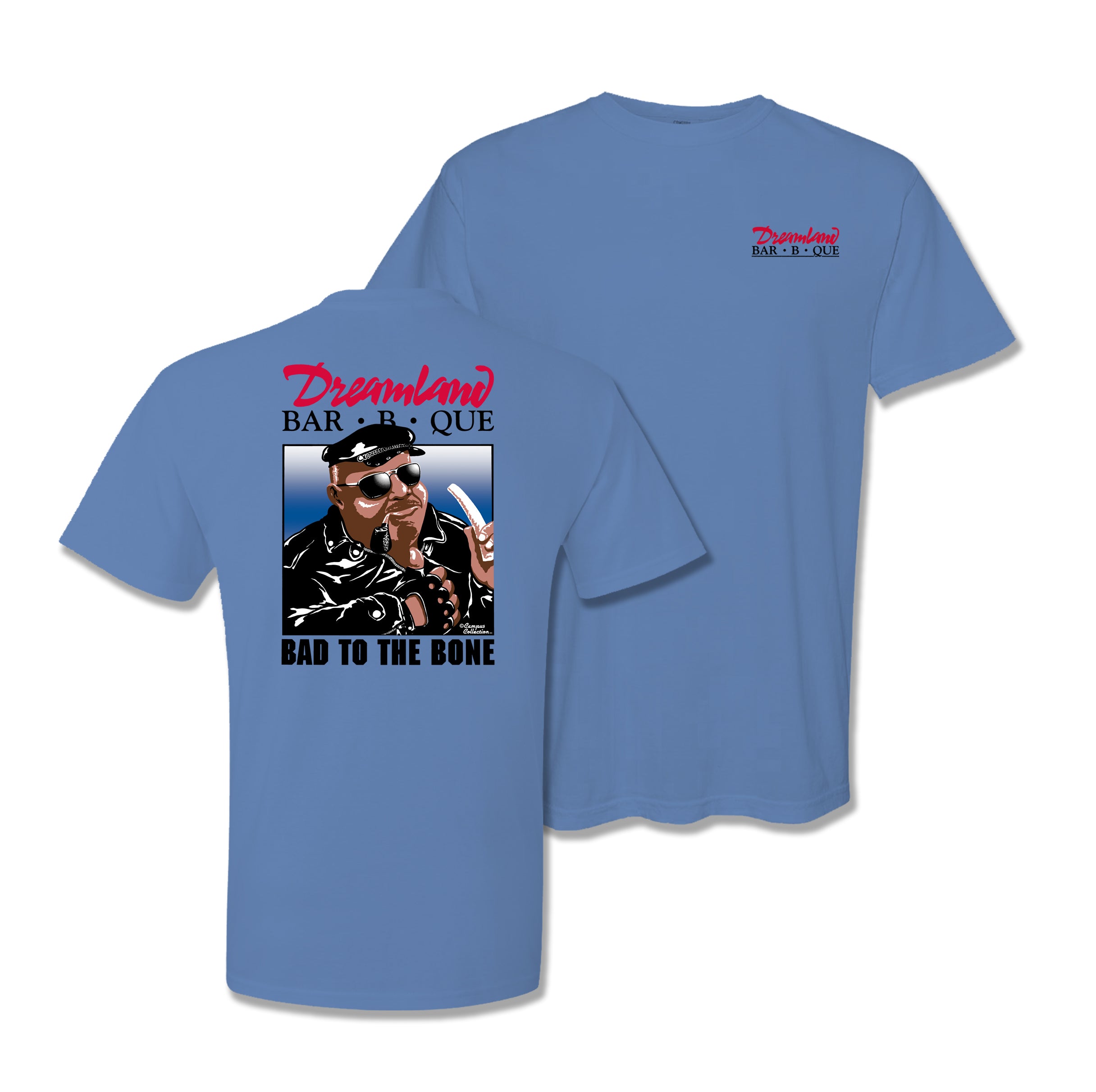 【新品】The BONEZ Damaged Skate Tee／XL Dreamland-BBQ-Bad-to-the-Bone-